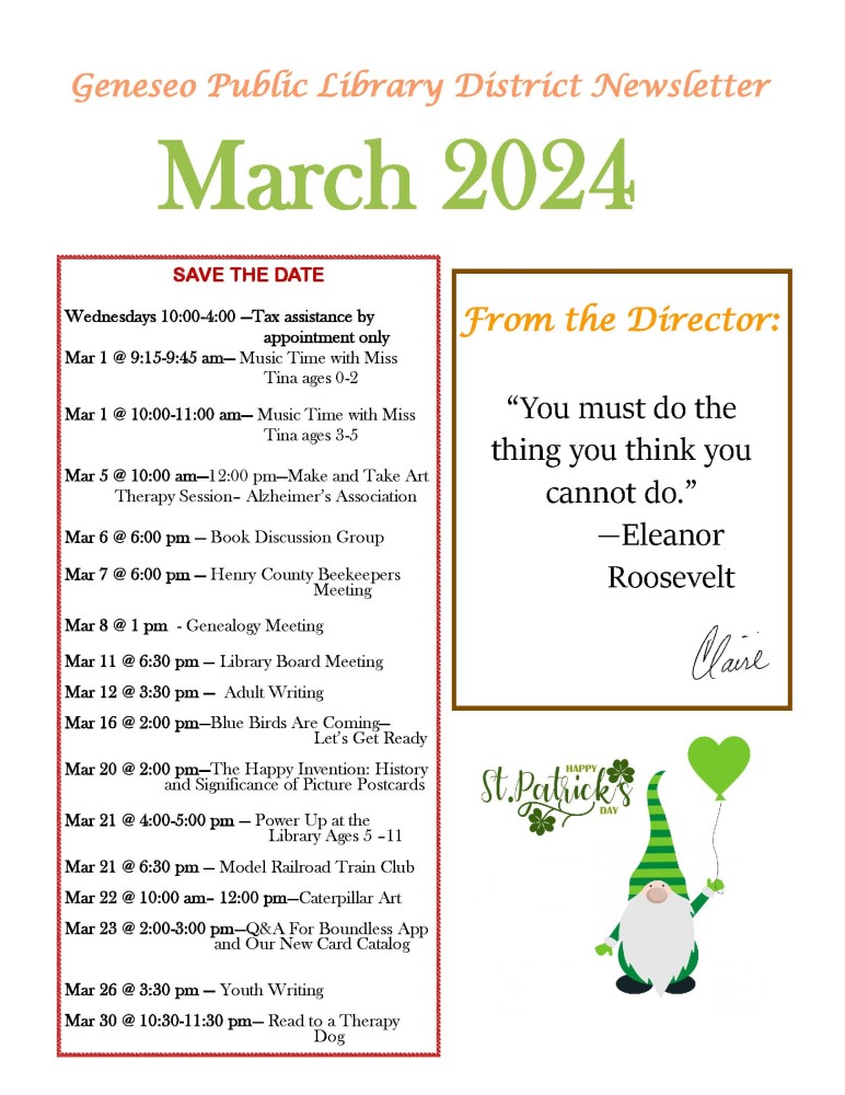 March 2024 Newsletter Page 1