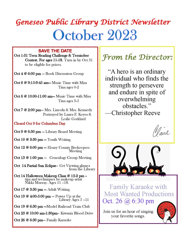 October Newsletter 2023 Page 1