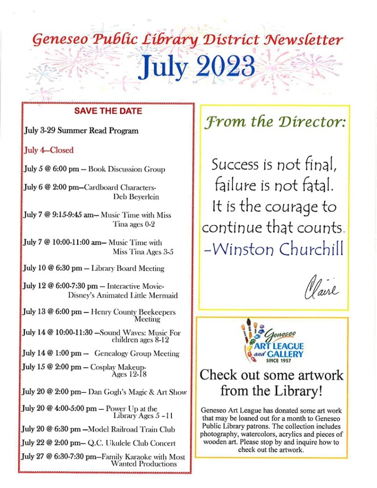 July 10, 2023 Newsletter