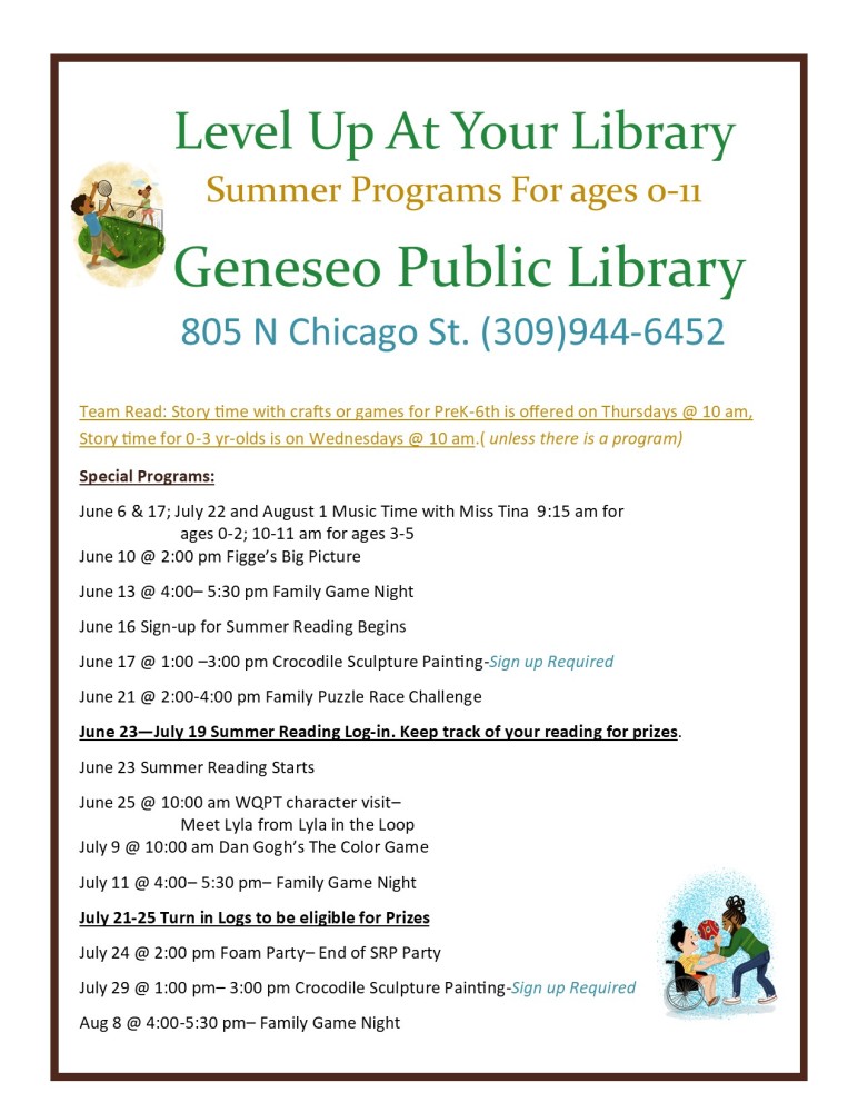 summer programs for ages 0-11, level up at your library