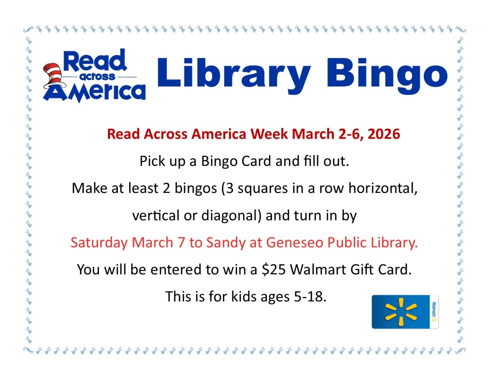 Read Across America Week Library Bingo