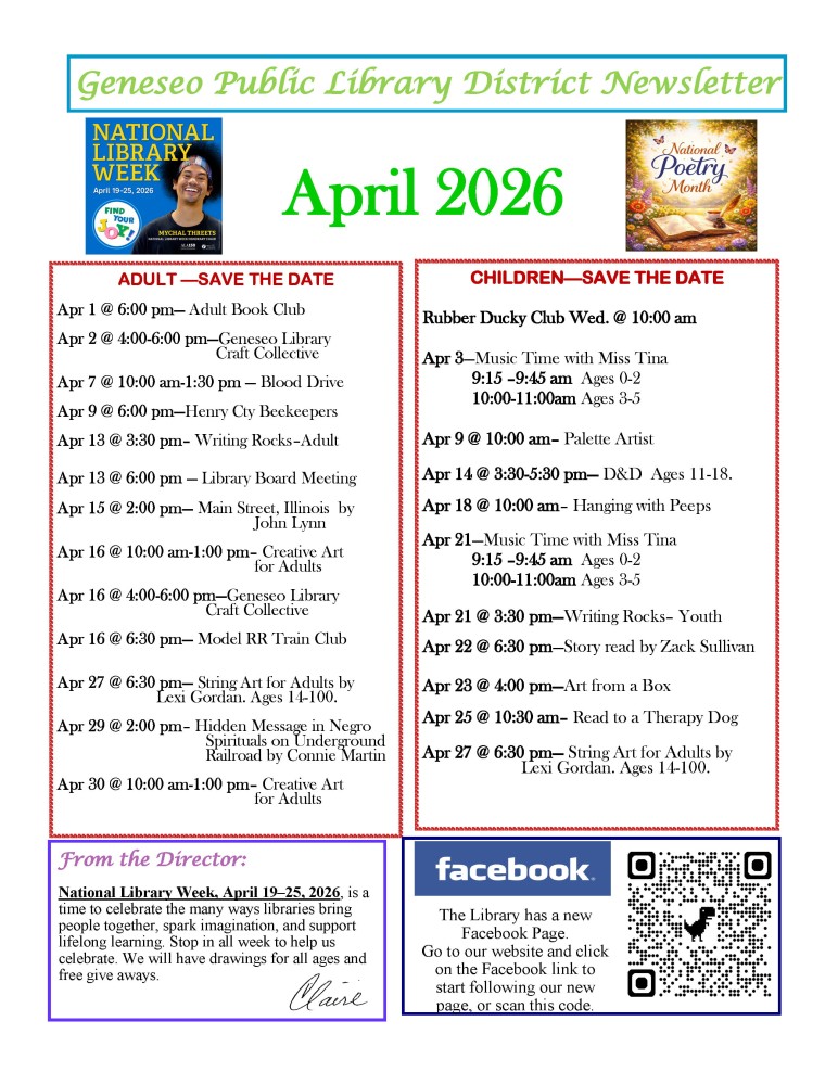 April 2026 Newsletter Page 1