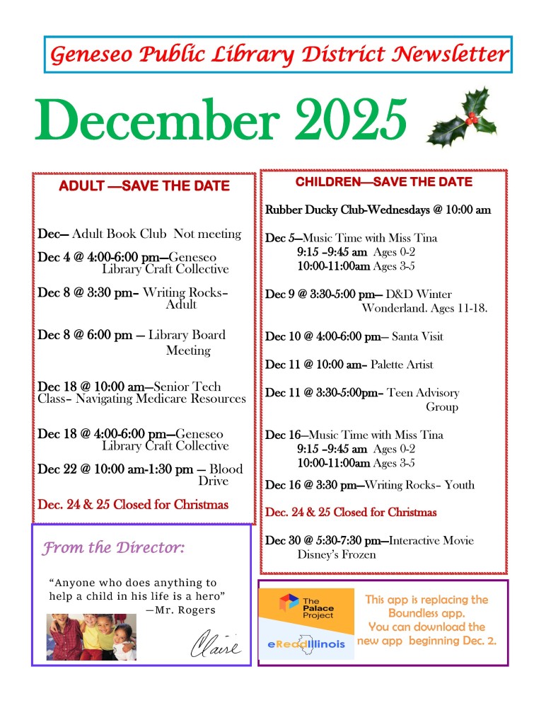 December 2025 Newsletter Page 1