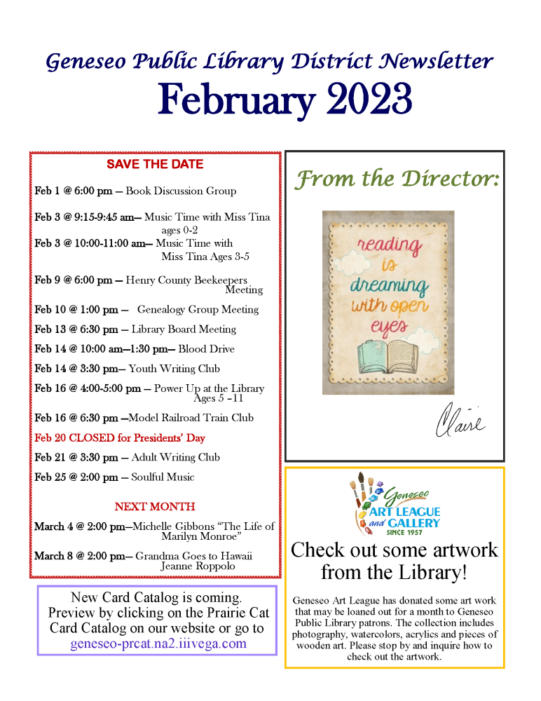 February 2023 Newsletter Page 1