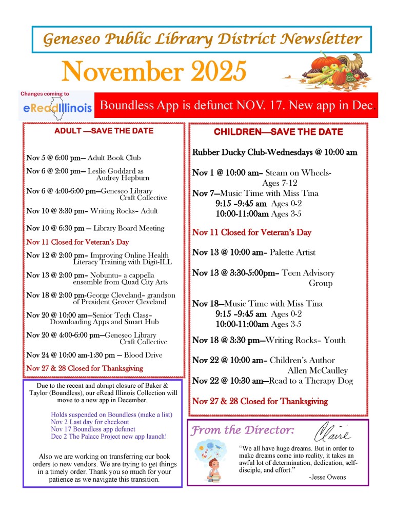 November 2025 Newsletter Page 1
